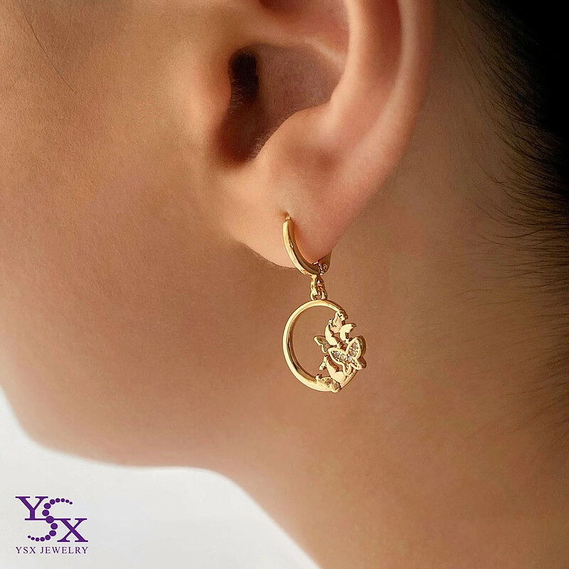 سفارش آنلاین نیم‌ست پروانه‌ای با نگین‌های درخشان